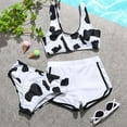thumbnail image 2 of TAIAOJING Toddler Baby Girl's 3 Piece Swimsuits Cow Prints Bikini Bathing Suit Briefs Girls Bikini Beach Swimwear Set For 6-8 Years, 2 of 5