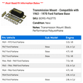thumbnail image 2 of Transmission Mount - Compatible with 1963 - 1970 Ford Fairlane Base 1964 1965 1966 1967 1968 1969, 2 of 2