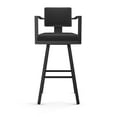 thumbnail image 2 of Amisco Akers 30 In. Swivel Bar Stool - Black Faux Leather / Black Metal, 2 of 9