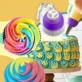 thumbnail image 1 of ICQOVD 2PC Color Plastics Swirl Cakes Decorating Cake Flower Pastrys Decoration, 1 of 2