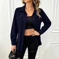 thumbnail image 4 of Perfectbot Women's Button Down Shirt with Pockets, Corduroy Long Sleeve Oversized Shacket for Fall Winter, 4 of 7