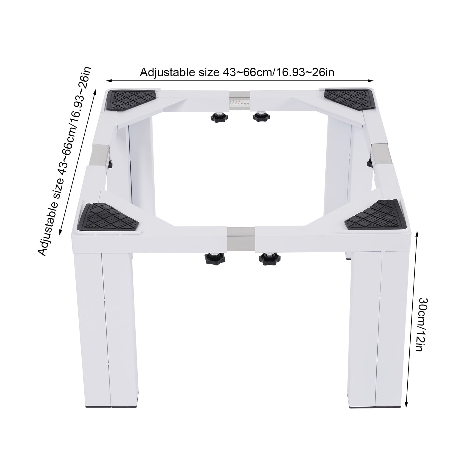 Wildnix Adjustable Washing Machine Stand with Strong Load-bearing Capacity of 1102.31lbs, Anti-slip Pads, 43-66cm Adjustable Width & Height