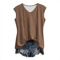 thumbnail image 4 of ZOHIUM Women Tops Summer Shirts for Women Women's Summer Solid Color Tank Top V Neck Sleeveless T Shirt Top Trendy Tops for Women （Coffee,S), 4 of 4