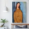 thumbnail image 5 of Amedeo Modigliani Print Painting Jeanne Hebuterne in A Yellow Jumper Canvas Art Poster and Wall Art Picture Print Modern Family bedroom Decor Posters 16x24inch(40x60cm), 5 of 6