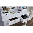thumbnail image 4 of Roundhill Furniture Sanlo Wooden Vanity | Make Up Table and Stool Set | White, 4 of 5