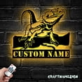 thumbnail image 3 of Craftnamesign Custom Crested Gecko Metal Wall Art LED Light, Ledge Lizard Lover Name Sign, 3 of 5