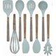thumbnail image 1 of Silicone Cooking Utensils, 8 Pc Kitchen Utensil Set, Easy To Clean Wooden Kitchen Utensils, Cooking Utensils Nonstick, 1 of 5
