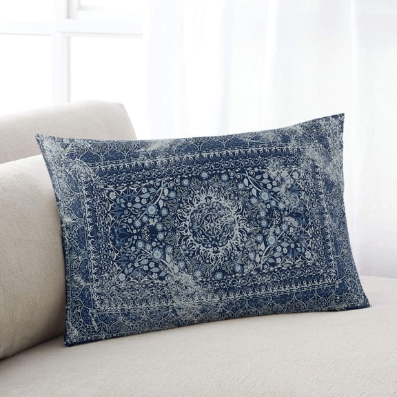 Boho Blue Queen Pillow Covers, Vintage Ethnic Modern Geometric Abstract Soft Breathable Throw Pillow Cases with Invisible Zipper, Decorative Pillowcase Pillows Protectors for Sofa Bed Chair 20"x30"