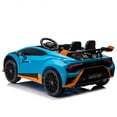 thumbnail image 6 of 24V Lamborghini Huracan STO Kids Ride On Electric Drift Car, Powered Ride On Toy with 360° Spin, LED Lights, Music, USB Port, Foam Wheels, Ages 3-6, Up to 5.59 MPH, 6 of 12