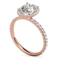 thumbnail image 5 of Auory Oval Cut Moissanite Ring in Rose Gold Plated with Round Halo Design, 5 of 9