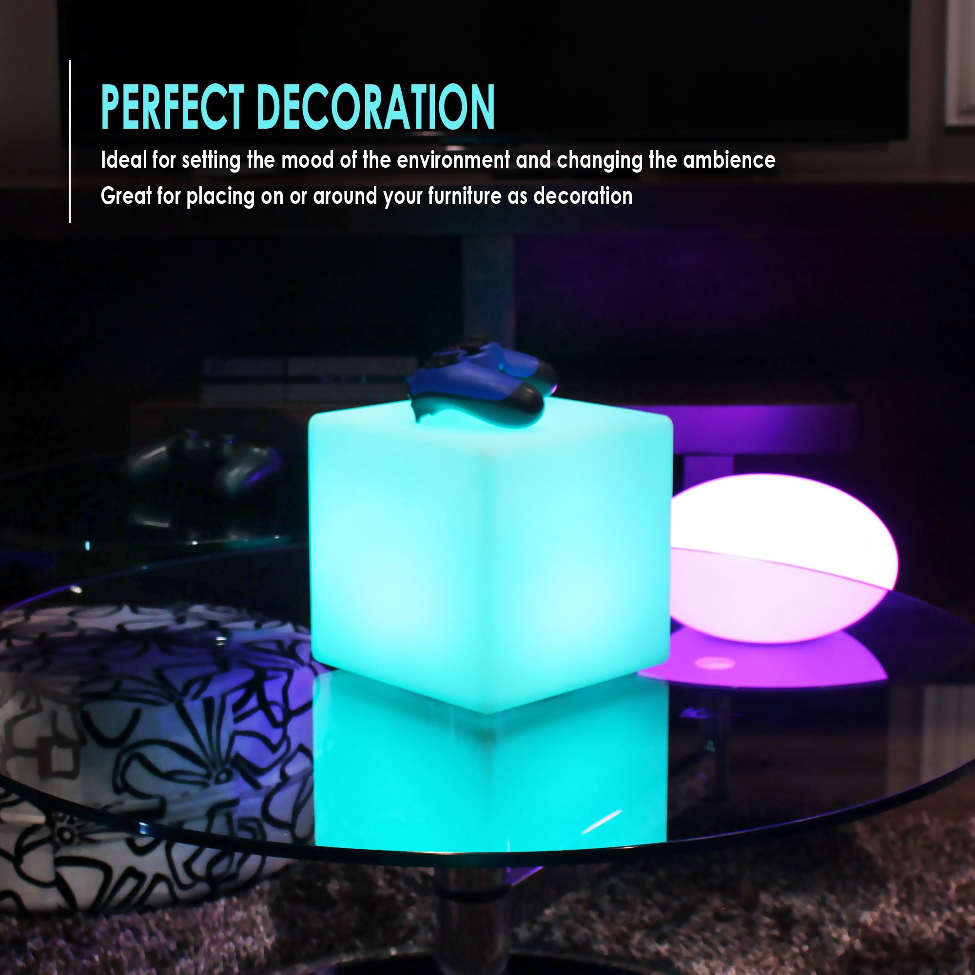 led cube table