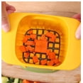 thumbnail image 5 of Cortadora portátil de acero inoxidable, para frutas de patata vegetales (dos piezas amarillas) Picadora de verduras 2 en 1 Picadora de mano para cortar en cubitos y cortar verduras, 5 of 5