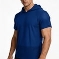 thumbnail image 7 of ZVNAΖH Men's Mesh Hooded Short Sleeve T-Shirt, Breathable Quick Dry Athletic Top for Workout, S-3XL, 7 of 7