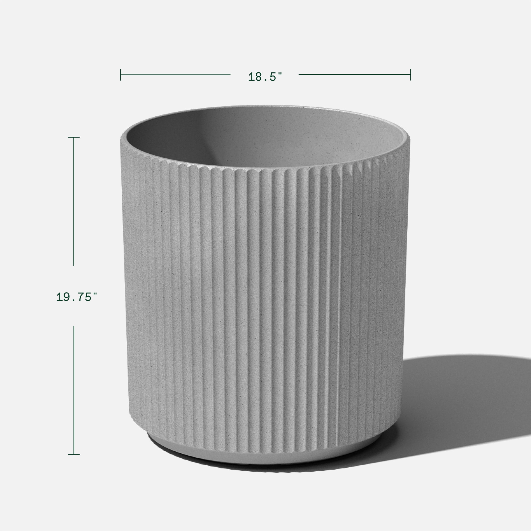Veradek Demi Series  20" Plastic-Stone Planter - 2-Pack Gray