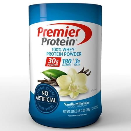 Premier Protein 100% Whey Protein Powder, Vanilla Milkshake, 30g Protein, 1.75 Lb