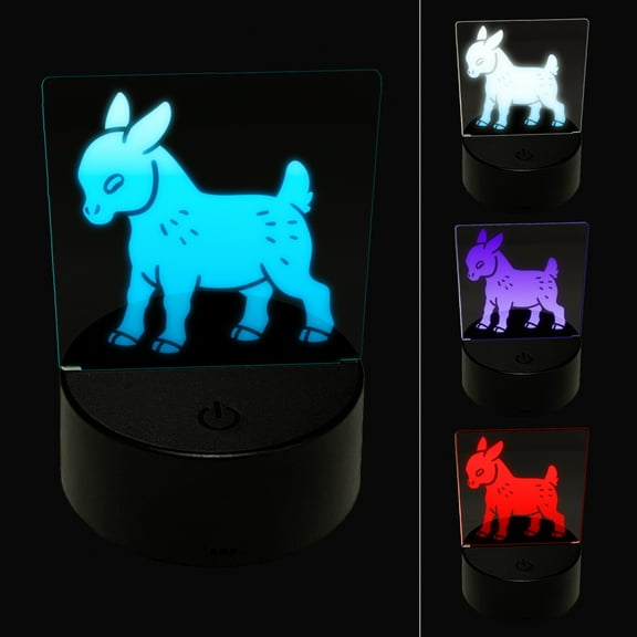 Cute Baby Goat LED Night Light Sign 3D Illusion Desk Nightstand Lamp
