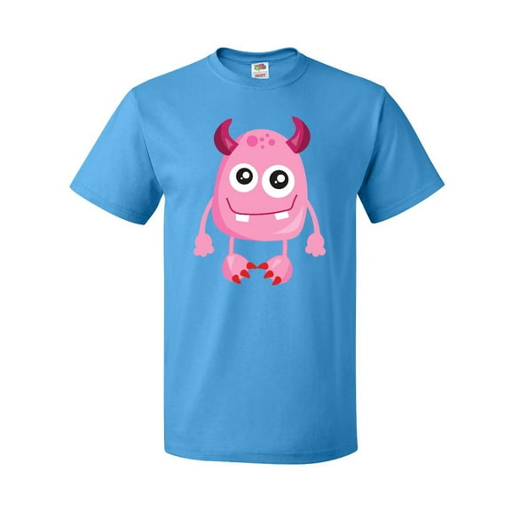 Inktastic Cute Monster, Smiling Monster, Pink Monster, Horns T-Shirt