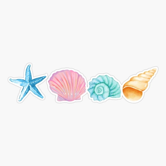 Ocean Shell Color Design Sticker