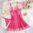 thumbnail image 4 of Ujnder Women's Nightgown Lace Bodysuit with Shapewear Alluring Sheer Hot Pink S, 4 of 4