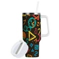 thumbnail image 2 of JSTEL Colorful Math Symbols 30 oz Tumbler Stainless Steel Water Bottle Vacuum Insulated Cup with Straw Lid & Handle For Travel Car Cup Holder, 2 of 8