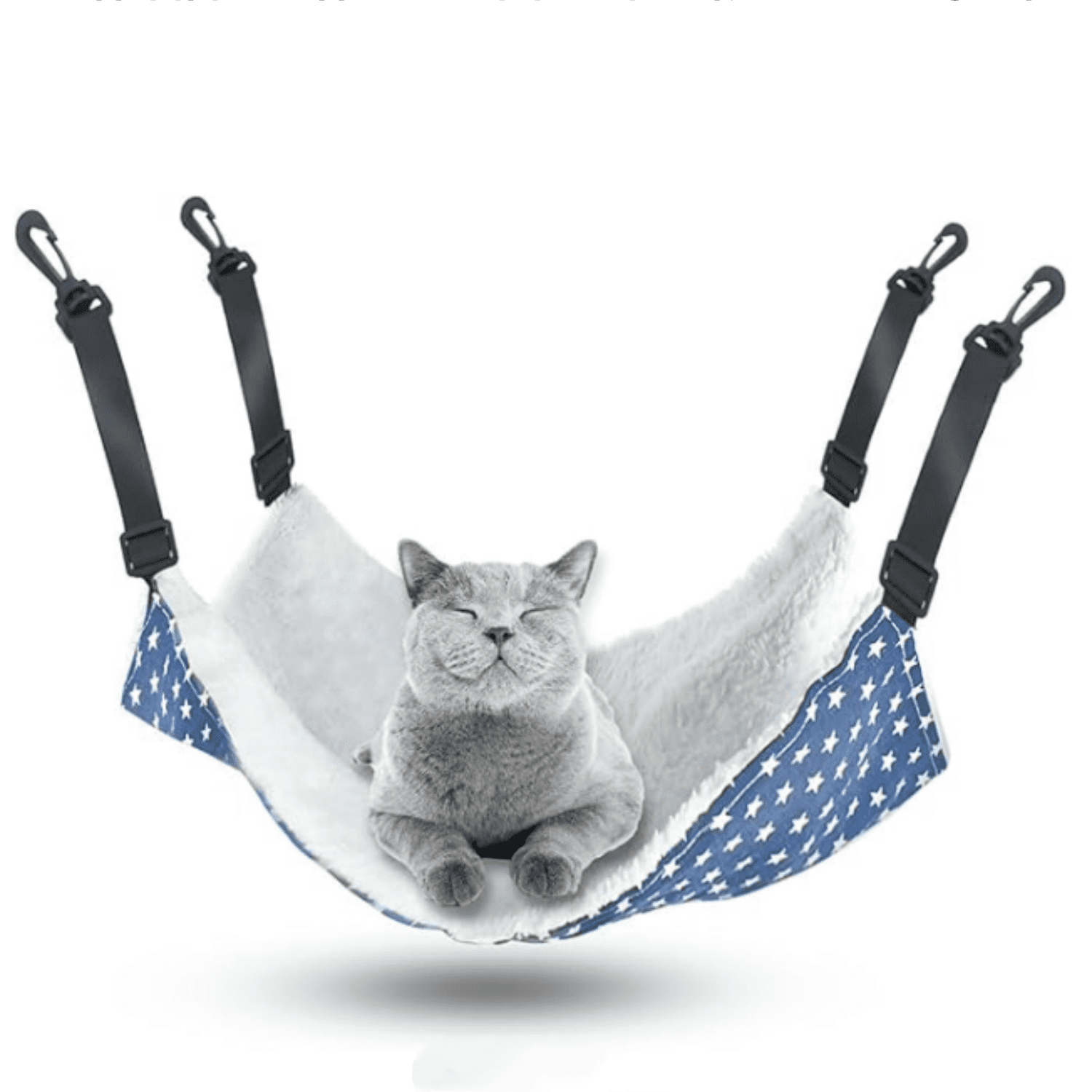 Cat Hanging Hammock Soft Hanging Bed for Ferret Kitten Puppy Cats Small Dogs Rabbits Small Animals Double-Sided Pet Cage Hammock with Adjustable Straps & Plastics Hooks