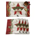thumbnail image 2 of Christmas Red Wood Grain Kitchen Dining Table r Accessories 4/6pcs Placemat Heat Resistant Tableware Pads Mats, 2 of 7