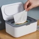 thumbnail image 5 of Caja de pañuelos, porta toallitas húmedas, dispensador de servilletas, tapa para escritorio, sobremesa, pañuelos húmedos, mascarillas faciales, servilletas de papel, tapa a prueba de polvo, contenido, 5 of 6