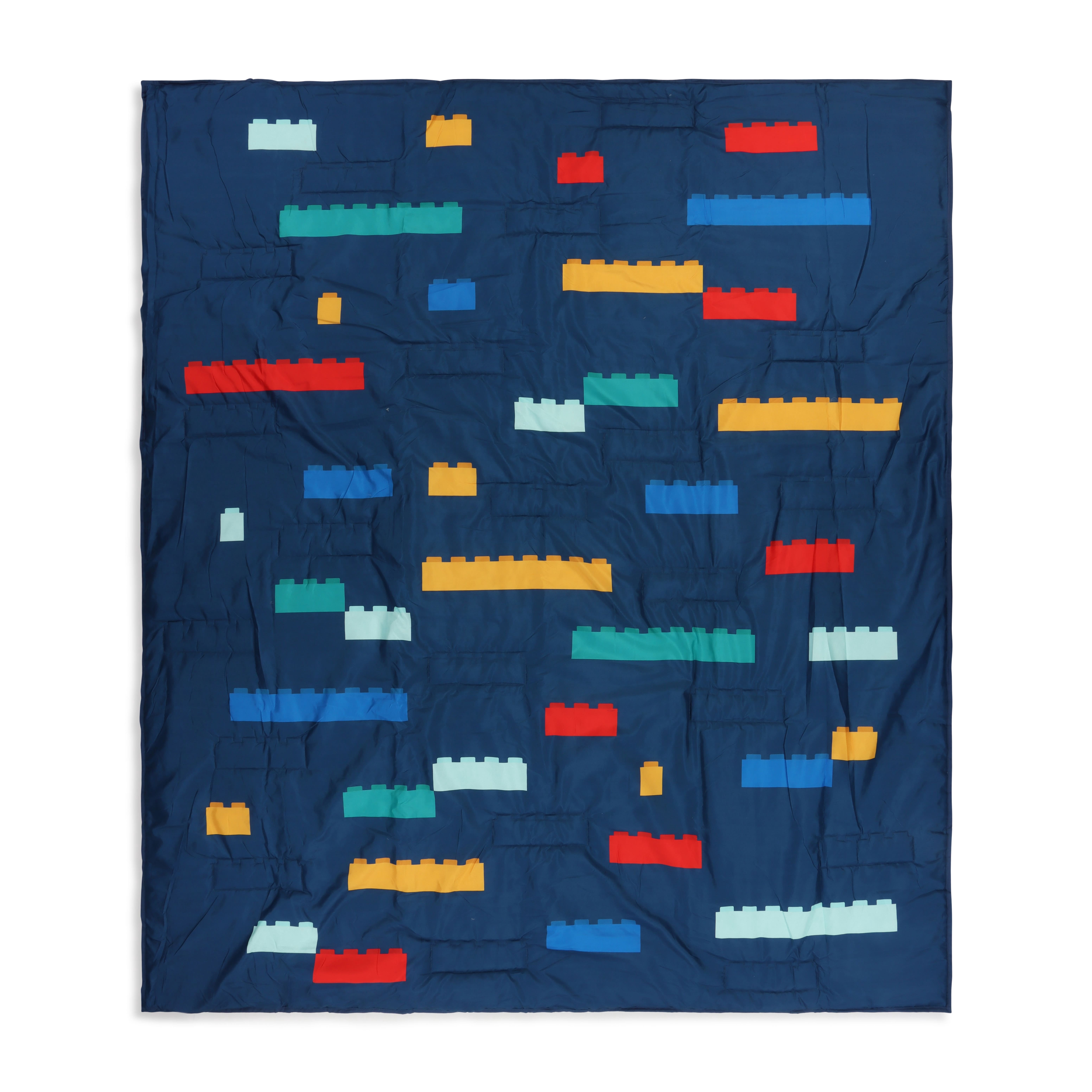 LEGO®, Brick Stripe, Navy, Kids Quilt and Sham Bedding Set, Twin/Full