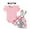 Red, variant on Bysome Cute Summer Toddler Girls Outfits Set Ribbed Short Sleeve Romper Flowers Prints Suspender Skirts Bow Tie Hairband Outfits For 0-3 Months