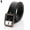 Black, variant on NIBOLOG Men's Fashion Solid Color Faux Leather Buckle Waist Strap Business Casual Belt