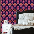 thumbnail image 2 of Peel and Stick Wallpaper 23.6in x 9.8ft Elegant Floral Damask Pink Peach Navy Blue Contact Paper Vinyl Waterproof Self Adhesive Wall Paper for Bedroom Shelf Cabinet Renter Friendly, 2 of 8
