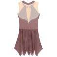 thumbnail image 6 of Doomiva Womens Shiny Rhinestone Sleeveless Figure Skating Dance Dress Ballet Leotard Dancewear Brown XXL, 6 of 7