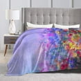 thumbnail image 4 of Kll Fleece Blanket Plush Throw Blanket Colorful Purple Cosmos Flower,Soft Fuzzy Cozy Flannel Blanket For Couch Sofa Bed.(50"X40"), 4 of 9