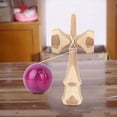 thumbnail image 3 of Juguete deportivo morado para la diversión y el desarrollo de habilidades de los niños, Kendama de bambú japonés tradicional, 3 of 8