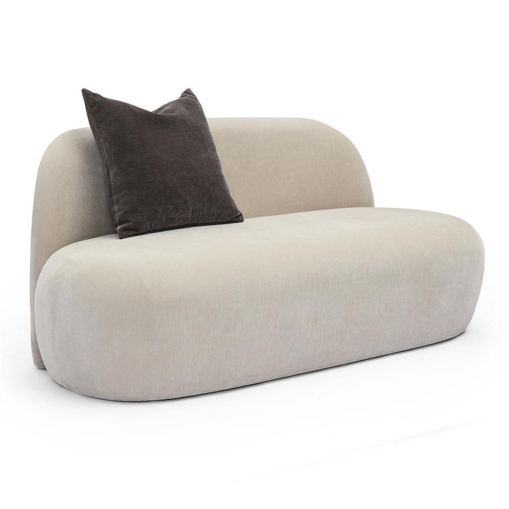 Pemberly Row Contemporary Accent Taupe Upcycled Chenille Loveseat