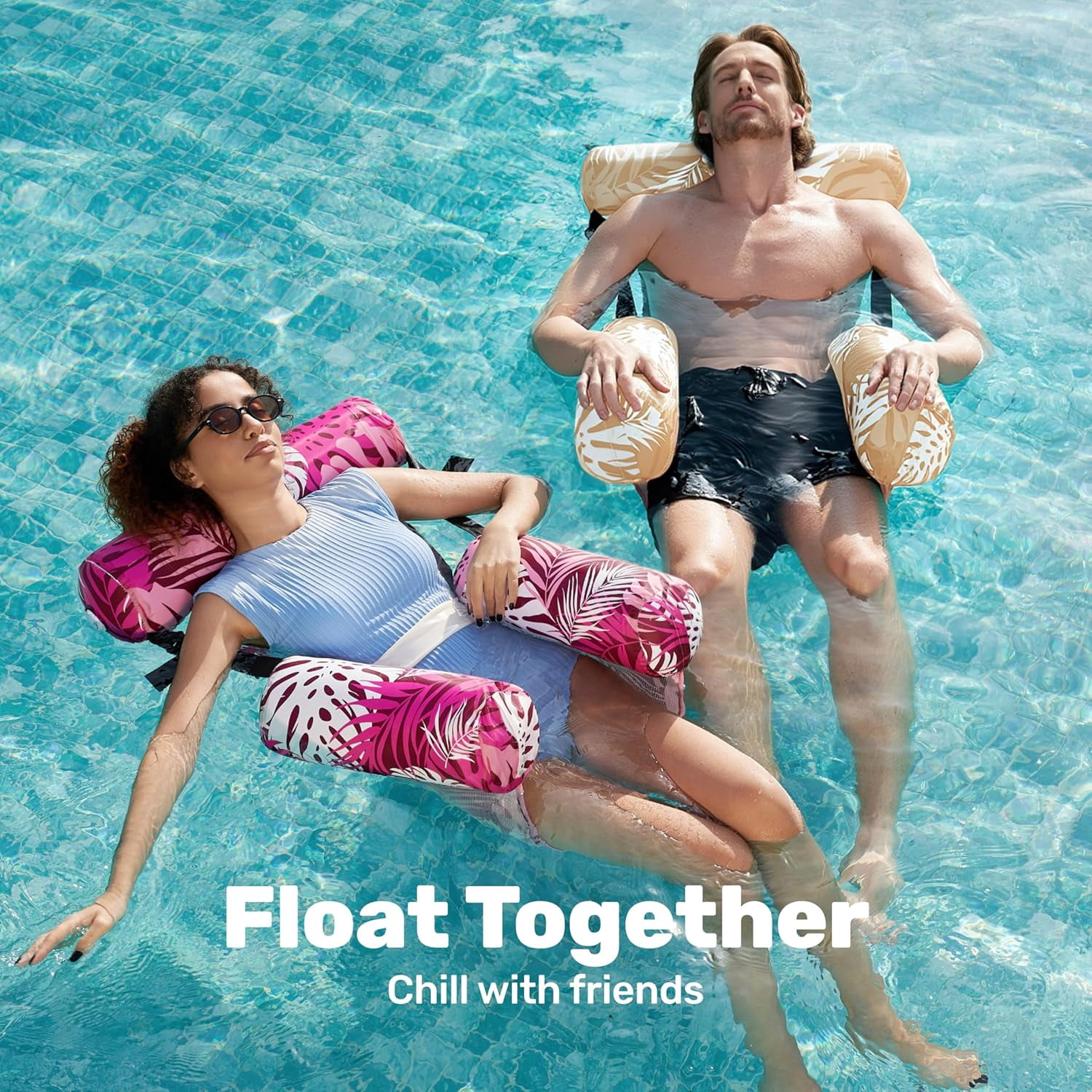 Inflatable Pool Floats Adult,2 Packs Floating Lounge Chairs,Blow up Pool Noodles for Adult Heavy Duty,Floating Chair for Party Summer Water Beach Lake Fun