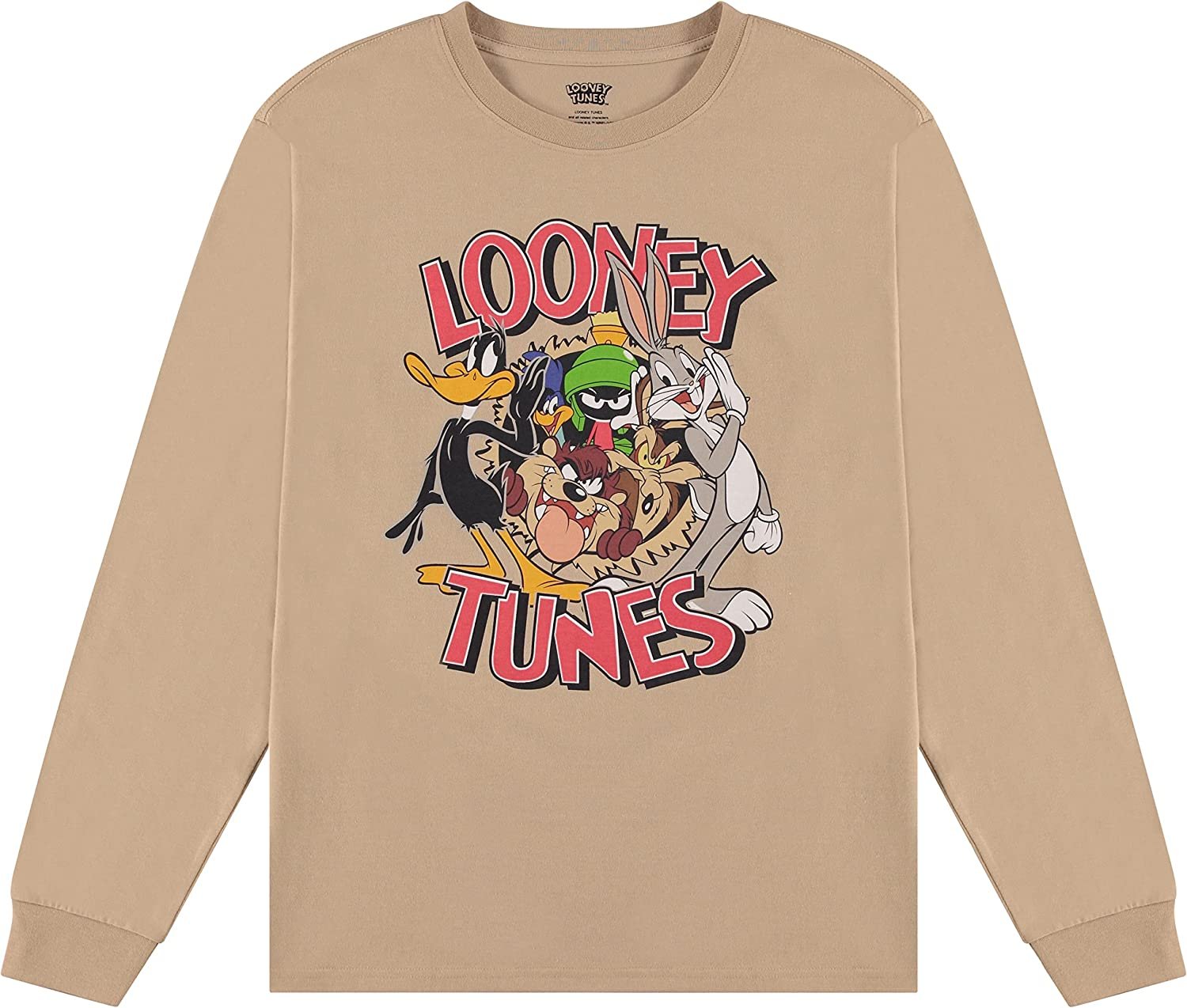 Looney Tunes Mens Classic Shirt Marvin Long Sleeve Tee Space Jam 90s Long  Sleeve T-Shirt Sand, Large