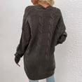 thumbnail image 4 of symoid Women's Cardigans- Long Sleeve Cardigan Casual Solid Knit Autumn Sweater Jacket Tops Dark Gray XL, 4 of 7