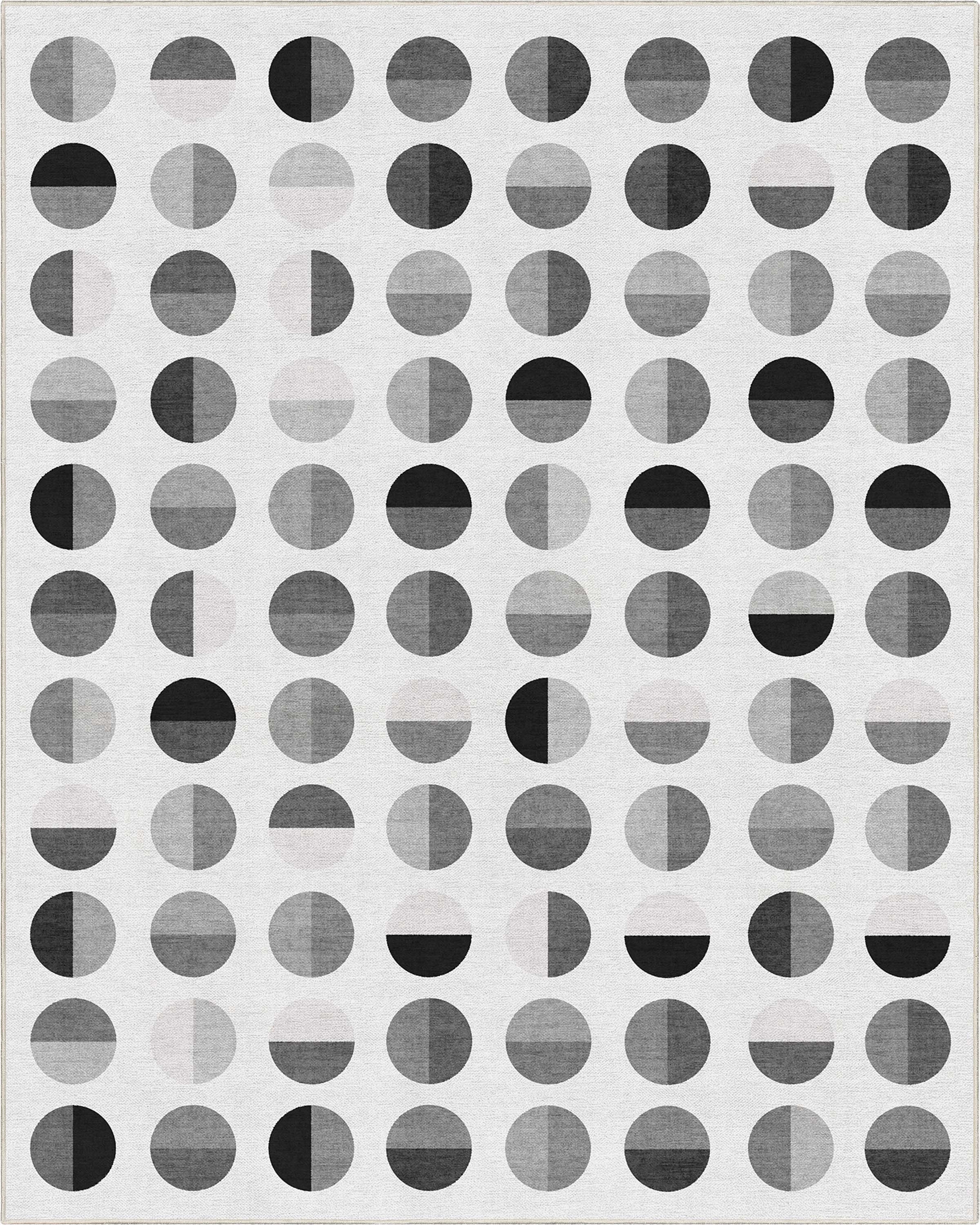 Well Woven Apollo Split Dot Mid-Century Modern White Flat Pile Easy to Clean 9'3" x 12'6" Area Rug for Living Room Dining Room Bedroom and Kitchen