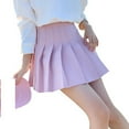 thumbnail image 4 of Khunlpohl Toddler Girls Uniform Skirts Pleated High Waist A Lined Kids Girl Plain Short Skirt, 4 of 5