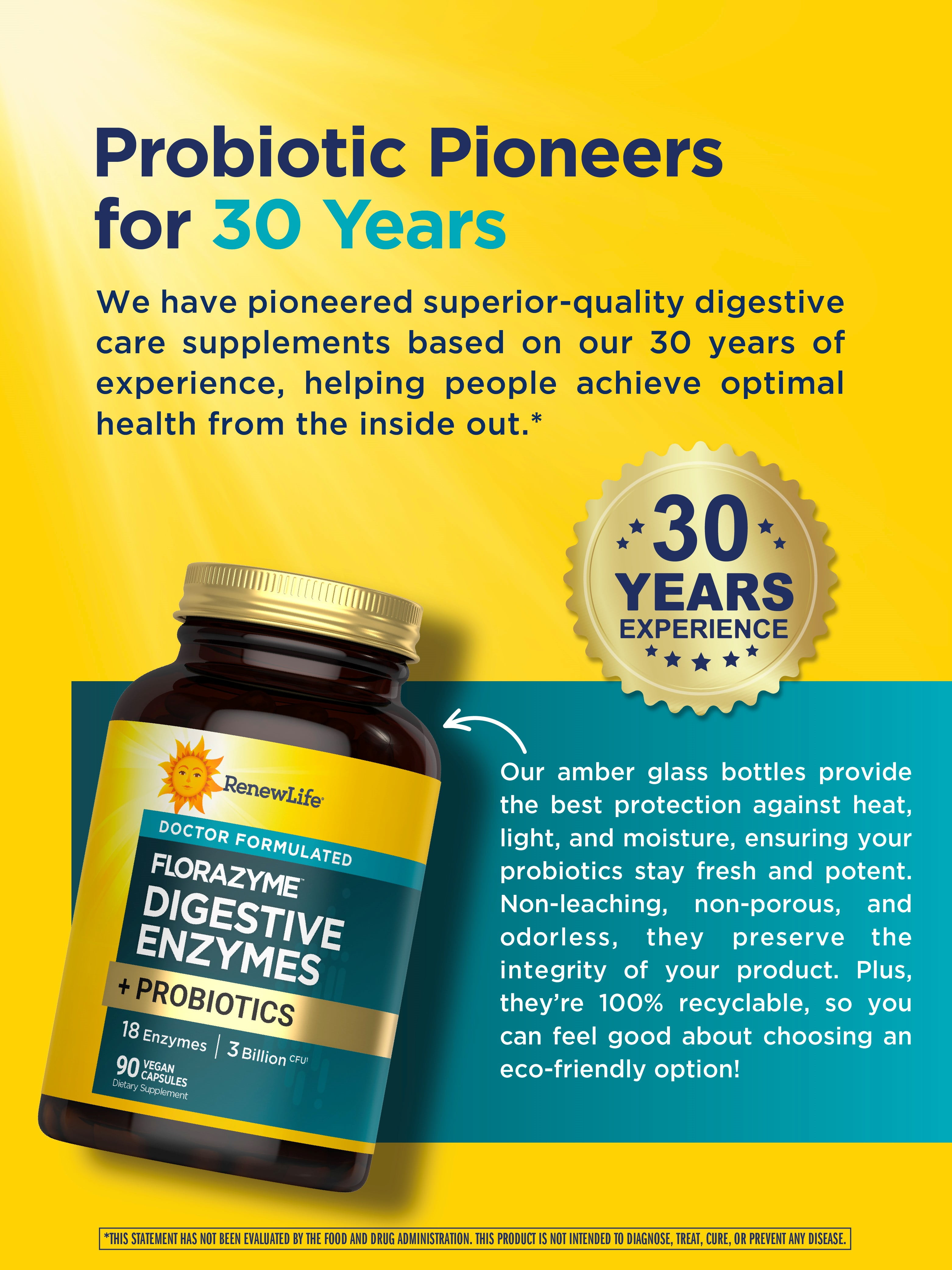 Renew Life Florazyme Digestive Enzymes Probiotics 90 Vegan