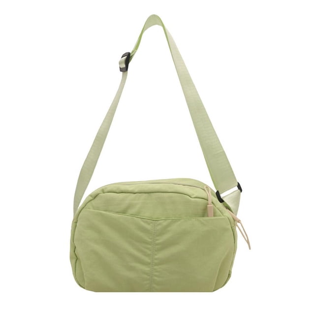 Lightweight fabric crossbody bag with multiple zippered pockets