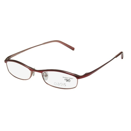 New Oasis Protea Womens/Ladies Designer Full-Rim Burgundy / Rose Ultimate Comfort Simple Modern Frame Demo Lenses 50-17-140 Eyeglasses/Spectacles