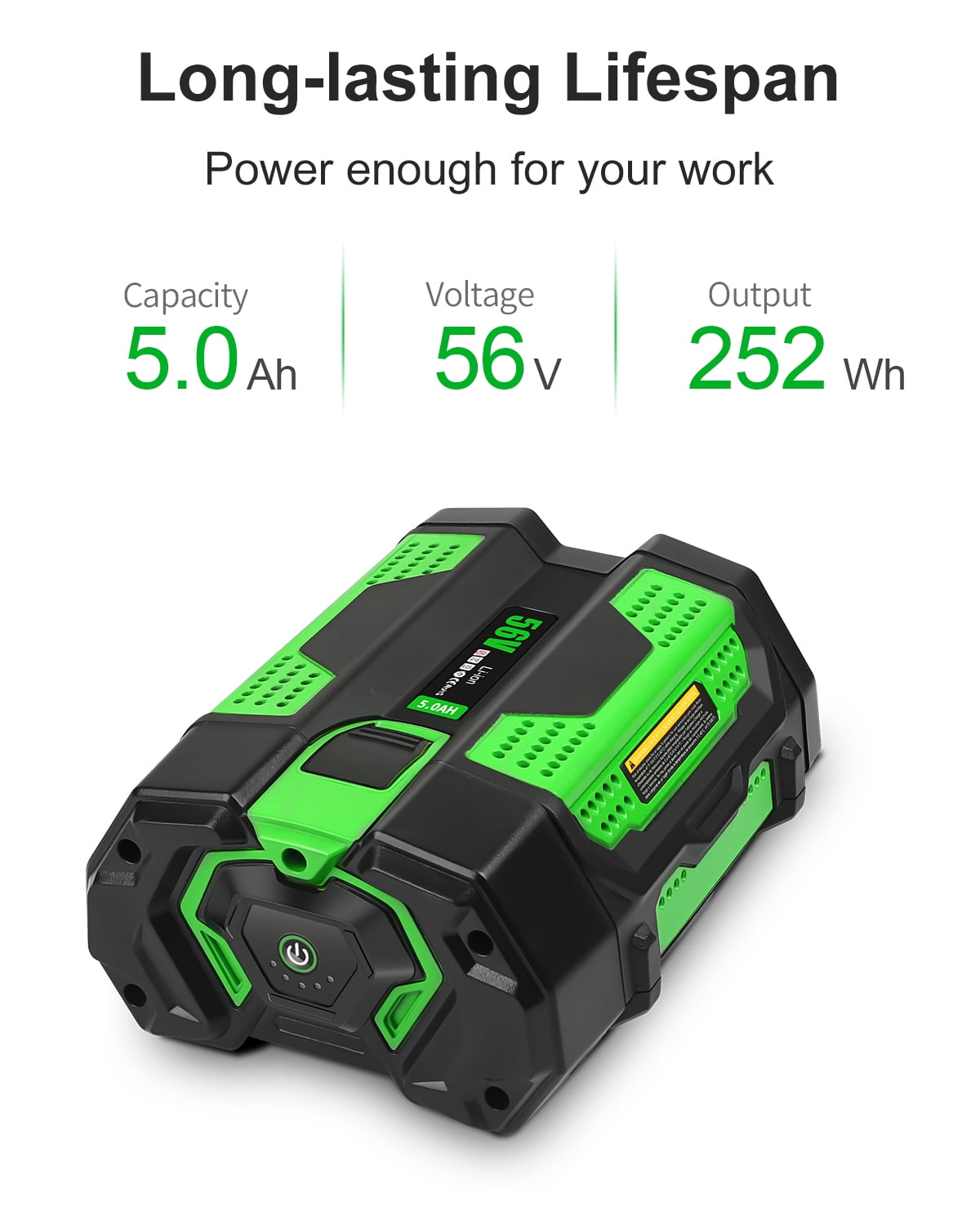 5.0Ah Replacement for EGO 56V Lithium Battery BA2800T BA2800