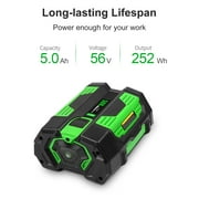 5.0Ah Replacement for EGO 56V Lithium Battery BA2800T BA2800 5000mah with Fuel Gauge, Compatible with Ego Power Tools