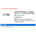 thumbnail image 2 of Radiator Mount Bushing - Compatible with 1973 - 1974 Chevy K20 Pickup, 2 of 2