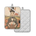 thumbnail image 2 of Qxltty Mister Easter Bunny Oven Mitts 2-Pack Heat Resistant Quilted Oven Gloves with Hanging Loop for Microwave BBQ & Kitchen Use, 2 of 7