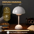 Flowerpot Lamp, Cordless Mushroom Table Lamp,3 Color Stepless Dimmable