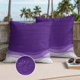 thumbnail image 3 of Purple Waves Outdoor Pillow Covers 24x24 Set of 2,Waterproof Patio Throw Pillowcase Protectors,Ombre Abstract Art Gradient Modern Square Decorative Pillow Shams Cushion Covers for Seat Bed Couch Sofa, 3 of 8