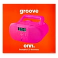 thumbnail image 4 of Onn Compact Portable CD Boombox with FM Radio and LCD Display - Pink, 4 of 6